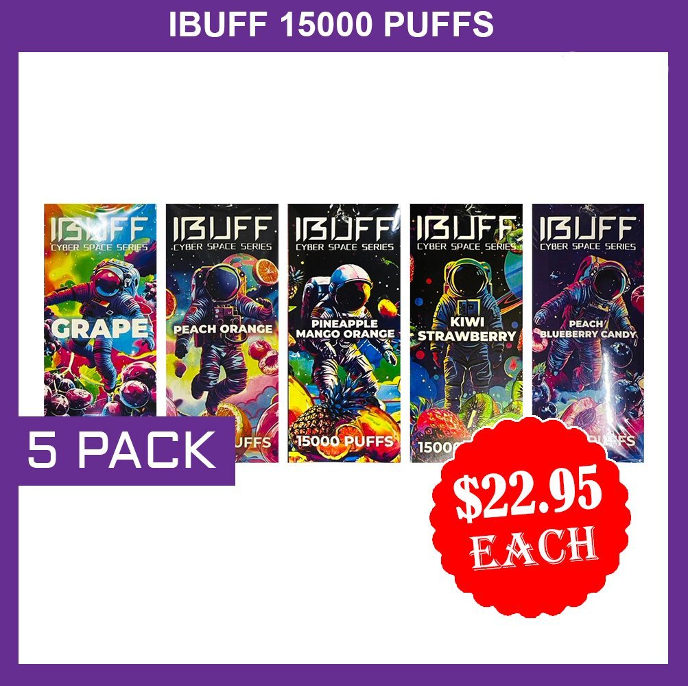 IBUFF SHISHA 15000 PUFFS – 5 PACK